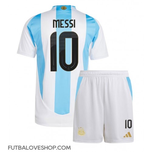 Dres Argentína Lionel Messi #10 Domáci pre deti Copa America 2024 Krátky Rukáv (+ trenírky)